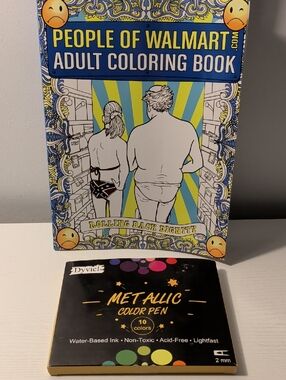 Adult Wal Mart Coloring Book & Metallic Pens